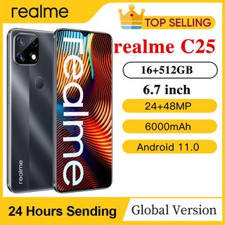 Realme C25 Cellphone 16GB+512GB Smartphone Cheap Mobile 5G Phone 6.7inch drop Screen 6000mAh