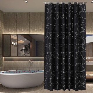 ✌♠✷Black Circle Shower Curtain Thick Waterproof Shower Curtain, Polyester Shower Curtain