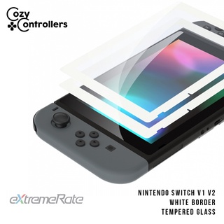 Nintendo Switch White Border Tempered Glass Screen Protector for V1 and V2 by eXtremeRate