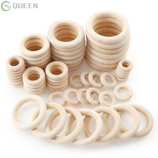 20/30/50Pcs Natural Wooden Round Rings DIY Necklace Jewellery Macrame Beads
