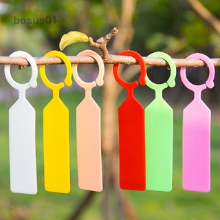 100Pcs Ring Plastic Hanging Labels Garden Plant Tags Markers Reusable Waterproof Thick Hook Tree Tags Decoration Tool