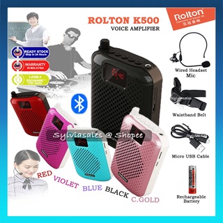 [Shop Malaysia] Rolton K500 Bluetooth Voice Amplifier Teacher Mic FM Radio Loud Speaker Megaphone MP