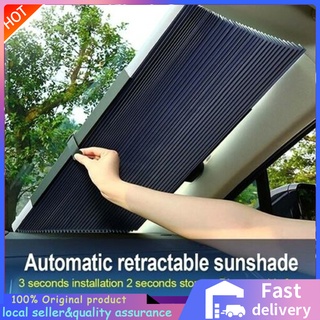 Car Sunshade Retractable Sunscreen Heat Insulation Windshield Cover Curtain Anti-UV