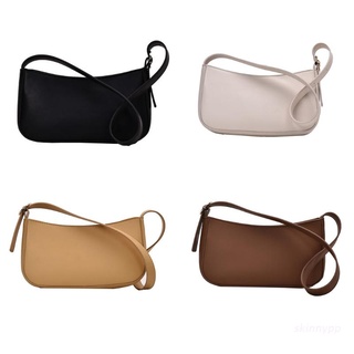 skin Fashion Underarm Bag Solid Color Small PU Leather Shoulder Bag Handbag Tote Bag for Women Girls
