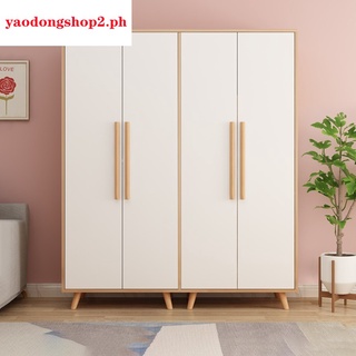 Nordic wardrobe modern and simple home bedroom solid wood cabinets economical rental room with assembly large