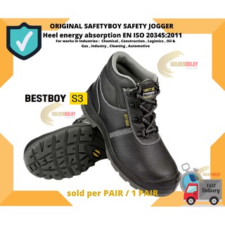 FREE SHIPPING Safety Jogger BESTBOY Safety Shoes - BESTBOY Black & Gray sole Heel energy absorption