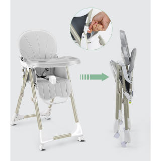 【Warranty 1 Year】Baby High Feeding Chair Portable Adjustable Height Multifunctional With Cushion (9)