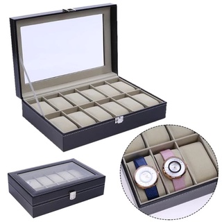 12 Slots PU Leather Wrist Watch Display Box Storage Holder Organizer Watch Case Jewelry Storage Dispay Watch BoX