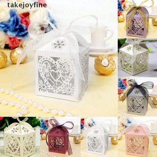 TFPH 10/50/100Pcs Love Heart Favor Ribbon Gift Box Candy Boxes Wedding Party Décor Fad