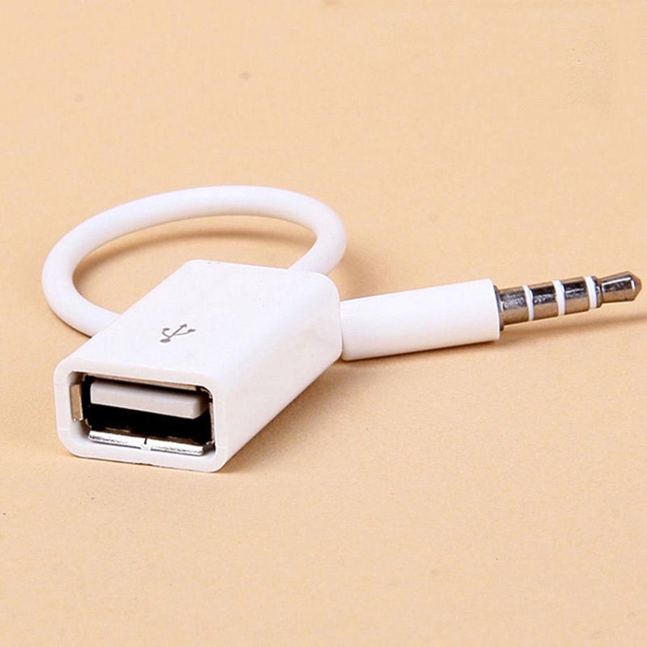 3.5mm AUX Audio Plug To USB 2.0 Converter Cable Cord Car MP3 (1)