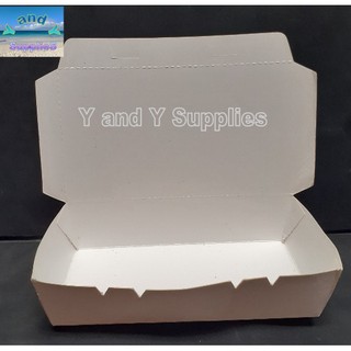 Paper Spaghetti Take-out Box, White, Coated, 50 Pieces
