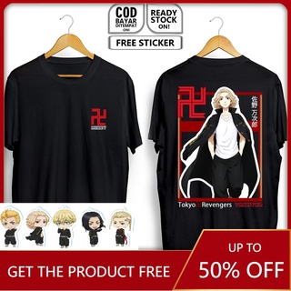 Anime Tokyo Revengers - Cosplay Manjiro Sano T-shirt Short Sleeve Tops Tee Shirt Manji Gang Mikey Draken Plus Size Free