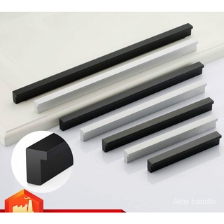★Amy★Modern and simple black aluminum closet handle cabinet door handle cabinet drawer handle lengthened