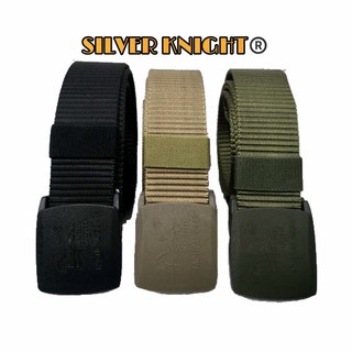 Silver knight tactical plastic buckle belt