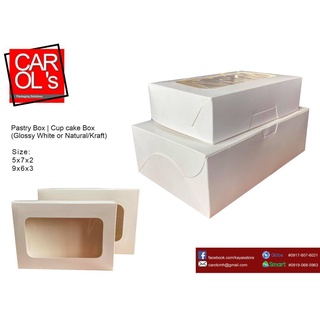 kraft box▤GIFT✢ON HAND | Pastry Box Cup cake (Glossy White or Natural/Kraft) 2