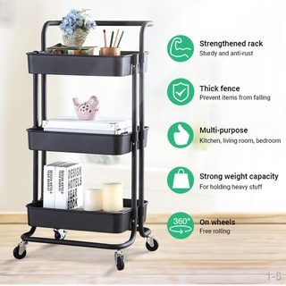 ✑✇♦3-Tier Trolley Kitchen Utility Cart Shelf Storage Rack Baby Stuff Organizer