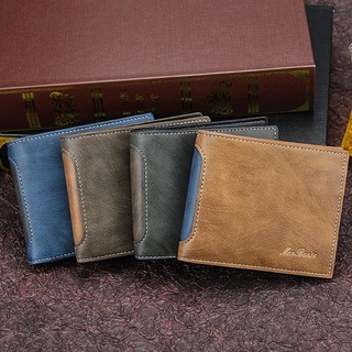 【BEST SELLER】 MATOM Men's Gifts Wind Leather Wallet Classic Short wallet