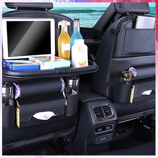 [stock] Multifunctional Car Back Seat Storage Organizer with Bottle & Tissue Holder & Foldable Table