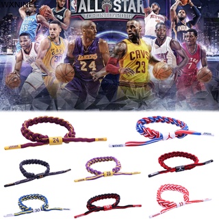Q NBA Basketball Bracelet Star Kobe Irving James Jordan Durant Brother Sports Men Braided Bracelet Shoelace Bracelet