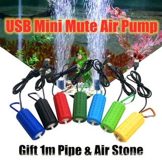 【Ready Stock】●✢7 Colors Portable Mini USB Aquarium Fish Tank Oxygen Air Pump Mute Energy Saving Supp