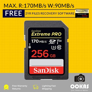 SanDisk Extreme Pro SD 170MB / s Memory Card Para sa DSLR Camera 256GB / 128GB / 64GB / 32GB (1)