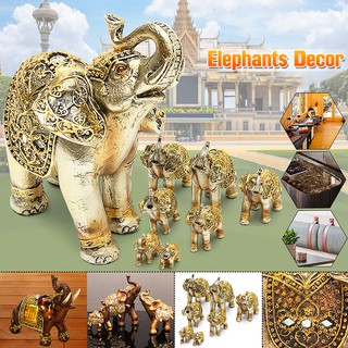 Elephant Statue Sculpture Wealth Figurine Gift Home Desktop Carved Decoration (1)
