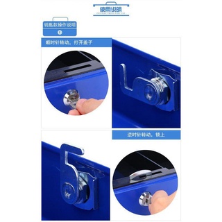 Boxes☈CQW Metal Cash box Drawer Cashier Safety box Lock Big Size Secure you Money with key (5)