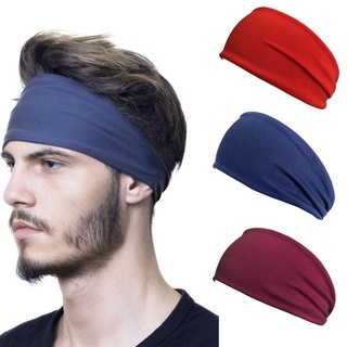 Breathable Women's Sports Headband Yoga Sweat-absorbent Band Men's Running Fitness Headband Stretch Cotton Turban Pure Color Headband