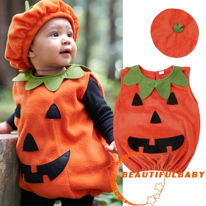 UBI-Kids Baby Girl Boy Halloween Pumpkin Hat Outfit Party