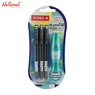 Dong-A Ballpoint Stick 2'S With Correction Tape Value Pack