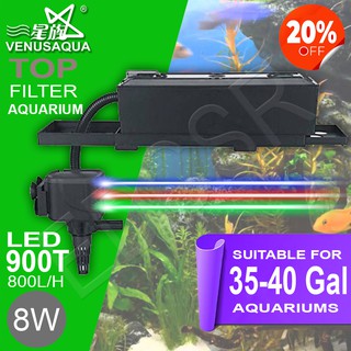 Venus Aqua LED 900T Aquarium Top Filter - 8 Watts
