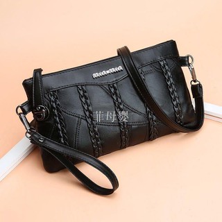 Women s bag, large capacity and durable, real sheep leather feeling female bag 2021 new all-match messenger bag shoulder bag fashionable mother s hand holding messenger female bag