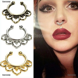 【COD】Fashion Fake Septum Nose Rings Faux Piercing Nose Hoop Nose Studs Body Jewelry