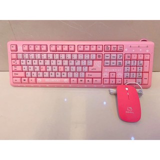 hello-kitty keyboard set pink and black