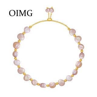 OIMG Baroque Natural Freshwater Pearl Bracelet for Women (1)