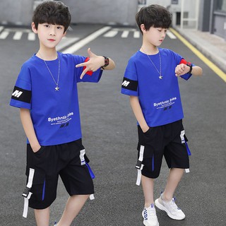 ❒Children s clothing boy summer suit 2021 new style Western style big boy summer style boy summer ha