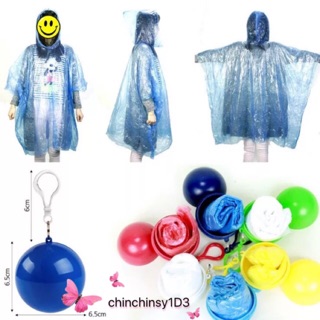 Portable Raincoat In A Ball For Unisex With Keyring