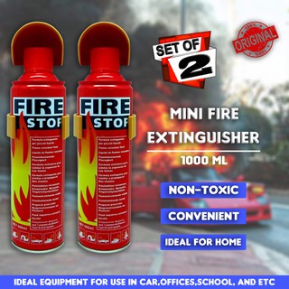 Set of 2 Original Portable Mini Car Stop Fire Extinguisher 1000ML Special Extinguishing Formula