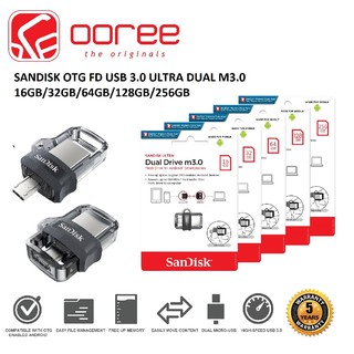 SANDISK USB3.0 ULTRA DUAL DRIVE SDDD3 M3.0 OTG FLASH DRIVE WITH MICRO USB FOR ANDROID DEVICES 16GB/32GB/64GB/128GB/256GB