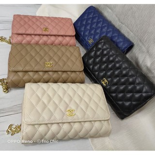 Chanel sling wallet with gold hardware
