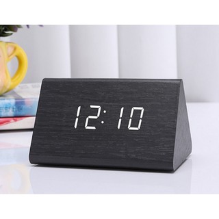 PUS-Wood Cube LED Alarm Control Digital Desk Clock Wooden