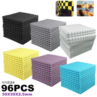 96/24/12/6/1Pcs 30x30x2.5cm 7 Colors Soundproofing Foam SoundProof Foam Acoustic Wall Panels Studio Accessories