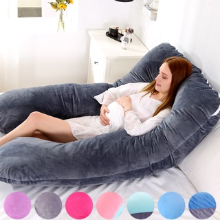 Soft Fleece Pregnant Pillow Gravida U Type Lumbar Pillow Multi Function Side Protect Cushion for Pre