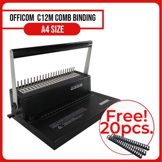 Officom Plastic Comb Binding Machine (C12M) with FREE 20pcs PLASTIC RING BINDER