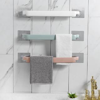 No Punching Paste Bathroom Towel Rack Single Pole Rag Hanger Shelf Nonporous