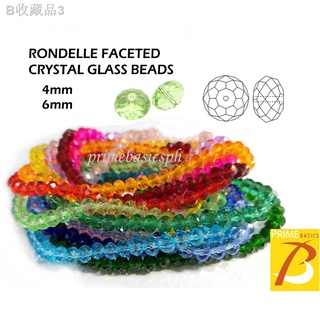 ✻∋Crystal Rondelle Glass Bead 4, 6mm Swarovski Class A siopao faceted loose beads (50-70pcs)