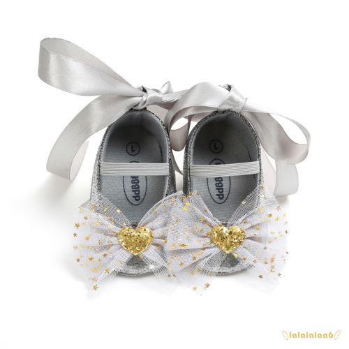 LAL-Cute Princess Baby Girl Lace Bowknot Shoes Soft Sole (8)