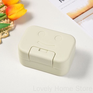 Smile Soap Dishes Holder Container Bathroom Supplies Portable Travel Soap Dish Box Case with Lid (7)