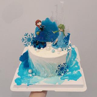 2 Pcs/Set Frozen Elsa Anna Figure Set Cake Topper Dolls PVC 9-10cm tall