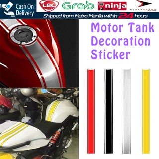 2PCS Motor Fuel Tank Cover Decal Strip Reflective Sticker